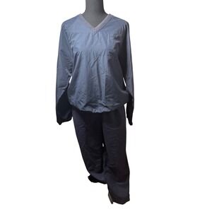 IZOD Ladies Pullover Windbreaker Jacket & Pants Set - Medium Blue